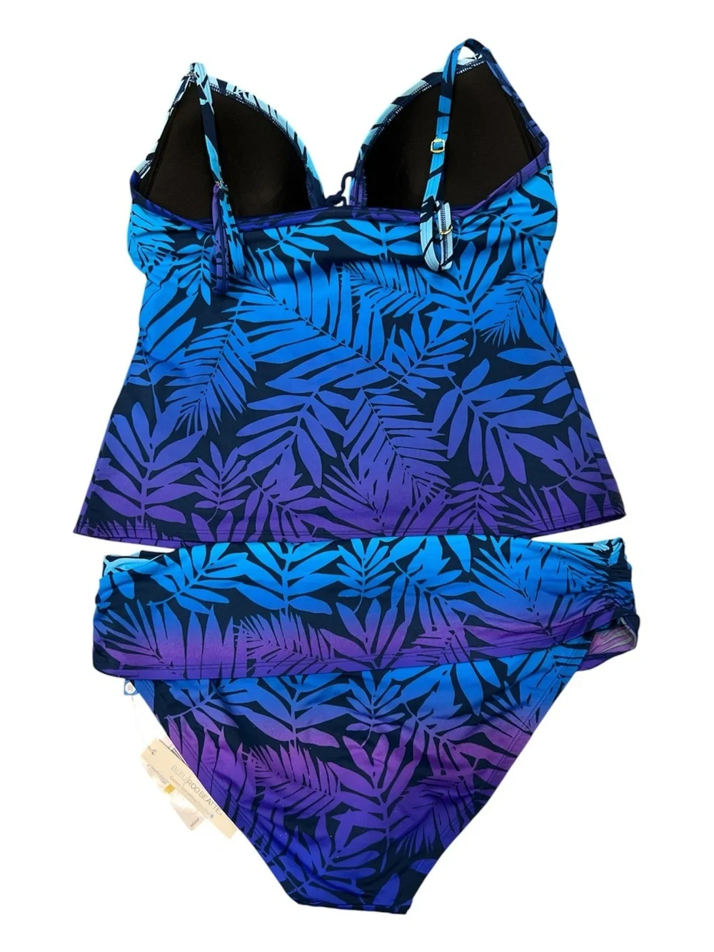 NWT’S Bleu Rod Beattie Swimsuit Bikini 2pc set Lattice Front Tankini SZ 14